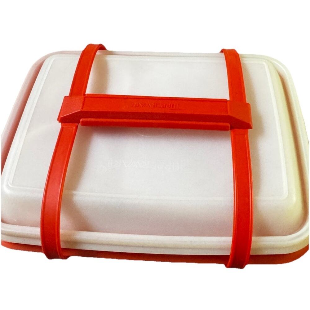 VTG Retro 70s Tupperware Red Pack N Carry Lunch Box Complete Set Made in USA